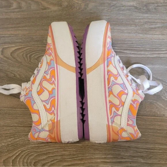 Vans Old Skool Stacked UV Ink Peace Platform Retro Sneakers 6.5 - Picture 3 of 10